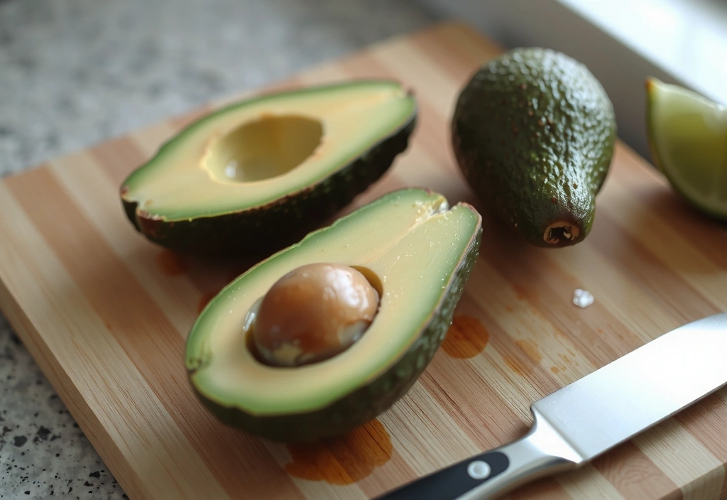 Pokrojone awokado na desce